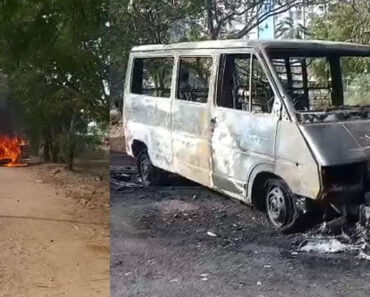 नाशिक: स्कूल व्हॅनला आग, चालकाच्या प्रसंगावधानाने जीवितहानी टळली