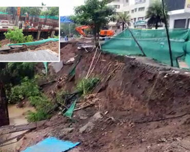 नाशिक: सिटी सेंटर मॉल जवळ रस्ता खचल्याने एकेरी वाहतूक