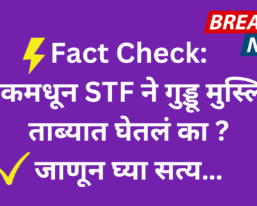 नाशिकमधून STF ने गुड्डू मुस्लिमला ताब्यात घेतलं का ? जाणून घ्या सत्य…