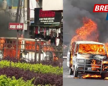 नाशिक: सारडा सर्कल परिसरात बर्निंग कारचा थरार; ओमनी जळून खाक