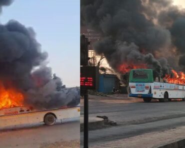 नाशिक: एसटी ‘हिरकणी’ बसला आग; १५ प्रवासी सुखरूप