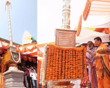 सिंहस्थ कुंभमेळा: मंत्रोच्चारांच्या घोषात त्र्यंबकेश्वर येथे विधिवत ध्वजस्तंभ पूजन !